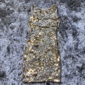 Champagne mini dress! My go to party dress!!